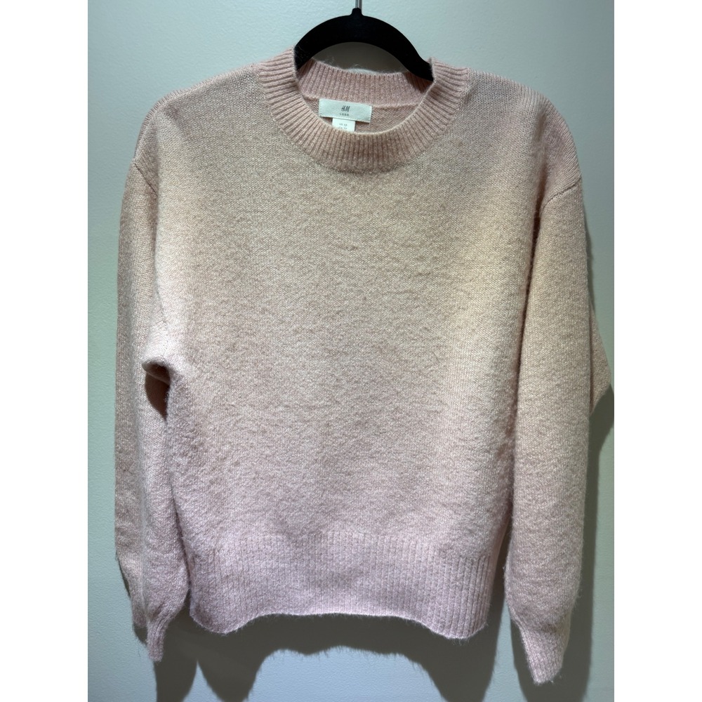 HM LOGG Womens Pink Wool Blend Knit Crewneck Sweater Size XS